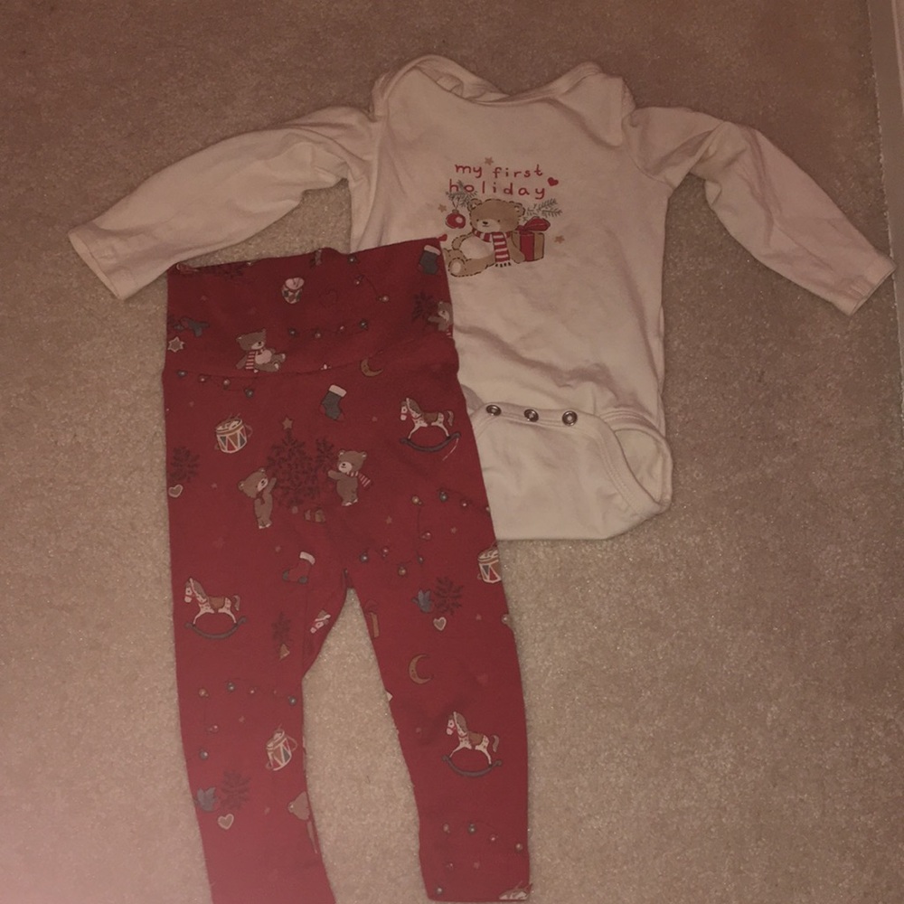 H&M Red and White Bodysuit Matching Set